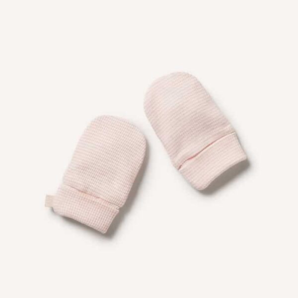 Organic Stripe Rib Mittens